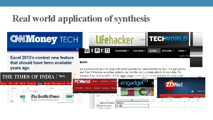 Real world application of synthesis 