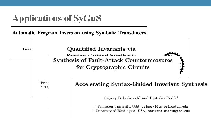 Applications of Sy. Gu. S 
