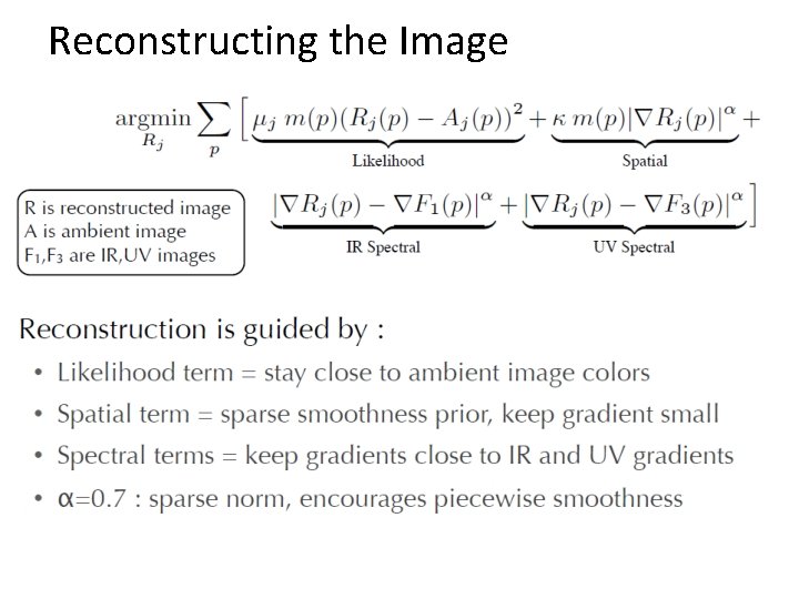 Reconstructing the Image 