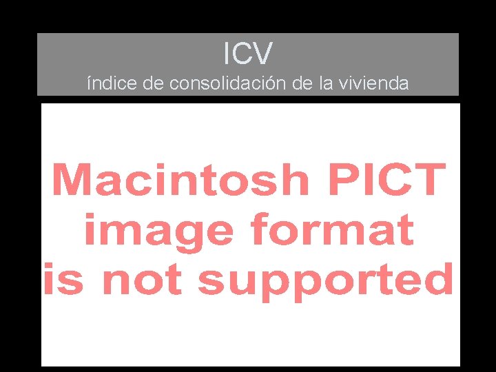 ICV índice de consolidación de la vivienda 