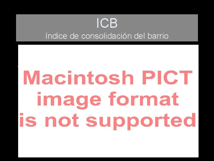 ICB índice de consolidación del barrio 