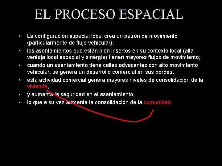 EL PROCESO ESPACIAL • • • La configuración espacial local crea un patrón de EL PROCESO ESPACIAL • • • La configuración espacial local crea un patrón de