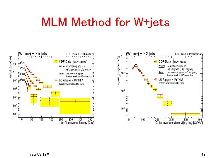 MLM Method for W+jets Yeti 09 12 th 42 