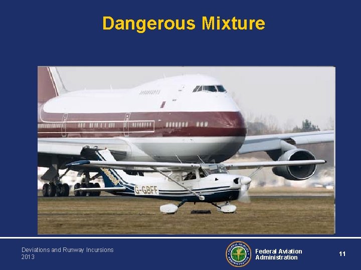 Dangerous Mixture Deviations and Runway Incursions 2013 Federal Aviation Administration 11 