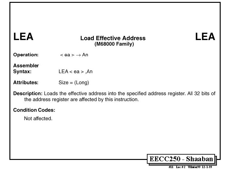 EECC 250 - Shaaban #11 Lec # 2 Winter 99 12 -1 -99 