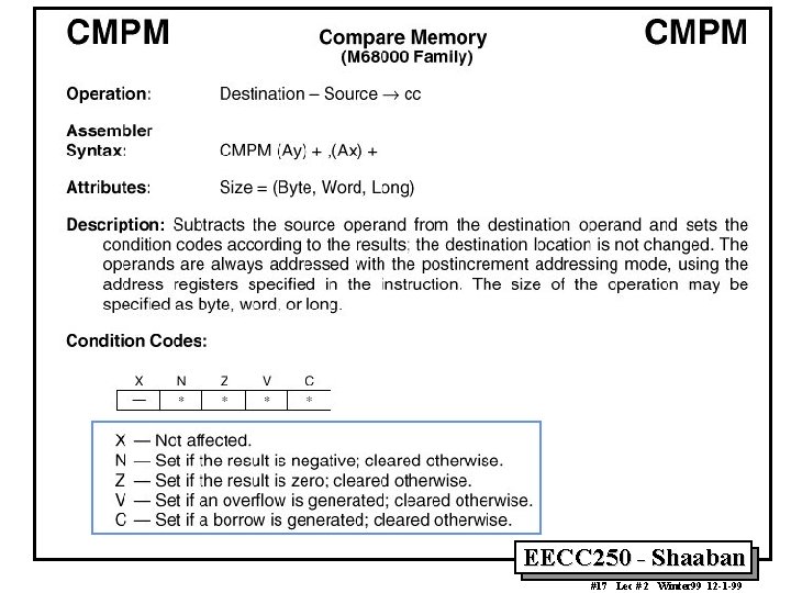 EECC 250 - Shaaban #17 Lec # 2 Winter 99 12 -1 -99 