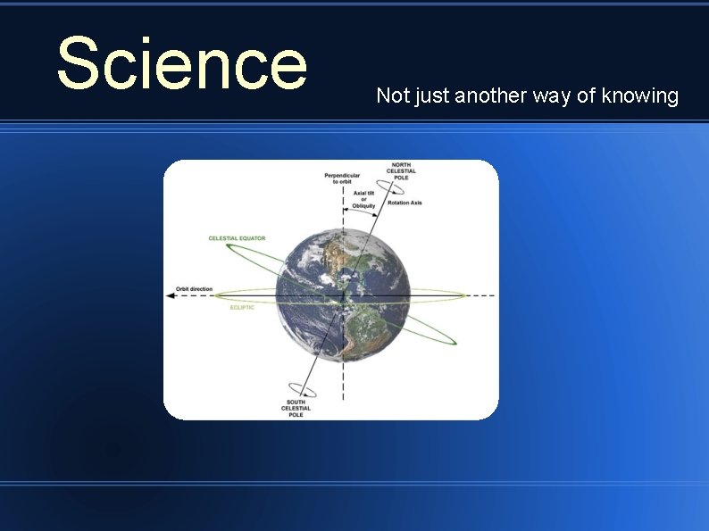 Science Not just another way of knowing 