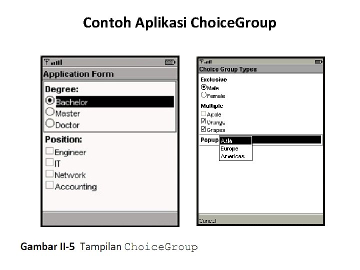 Contoh Aplikasi Choice. Group 