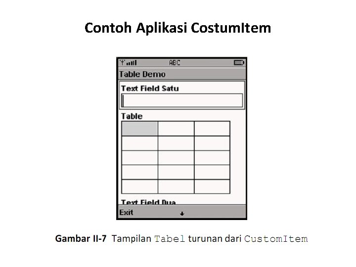 Contoh Aplikasi Costum. Item 