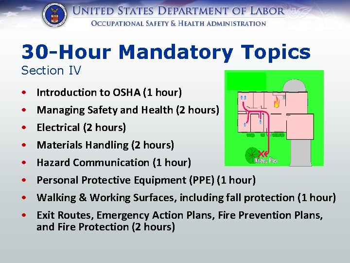 30 -Hour Mandatory Topics Section IV • • Introduction to OSHA (1 hour) Managing 30 -Hour Mandatory Topics Section IV • • Introduction to OSHA (1 hour) Managing