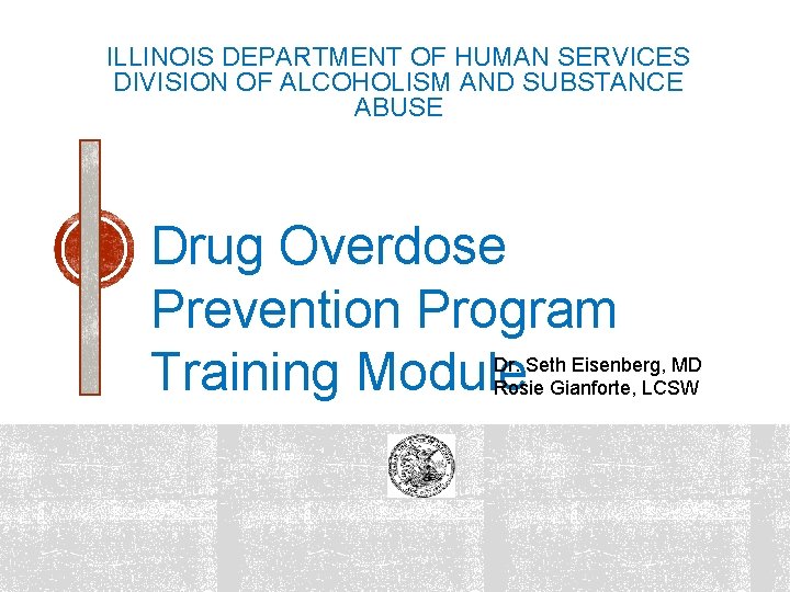 ILLINOIS DEPARTMENT OF HUMAN SERVICES DIVISION OF ALCOHOLISM AND SUBSTANCE ABUSE Drug Overdose Prevention