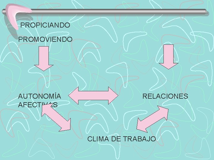  PROPICIANDO PROMOVIENDO AUTONOMÍA RELACIONES AFECTIVAS CLIMA DE TRABAJO 
