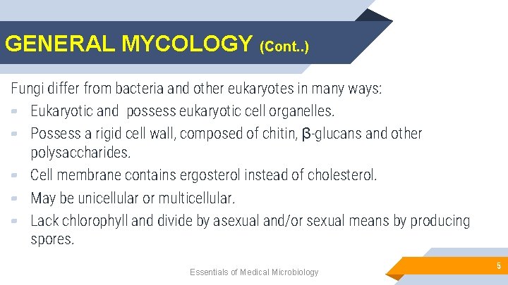 General Mycology and Overview of Fungal Infections Learning