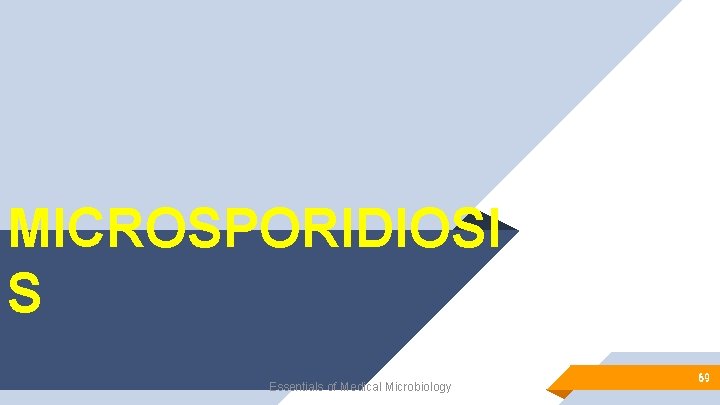 MICROSPORIDIOSI S Essentials of Medical Microbiology 69 