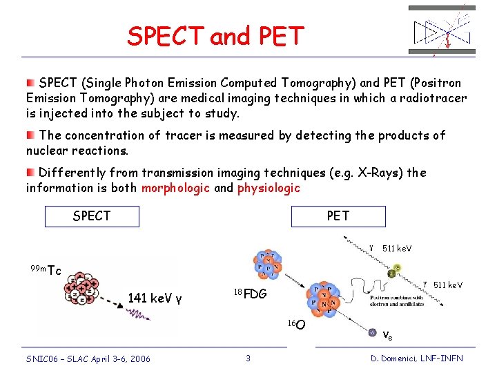 SPECT and PET SPECT (Single Photon Emission Computed Tomography) and PET (Positron Emission Tomography)