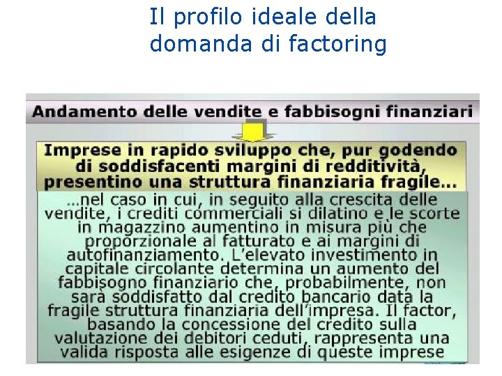 Il profilo ideale della domanda di factoring 