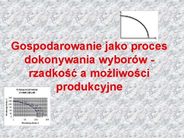Gospodarowanie jako proces dokonywania wyborów rzadkość a możliwości produkcyjne 