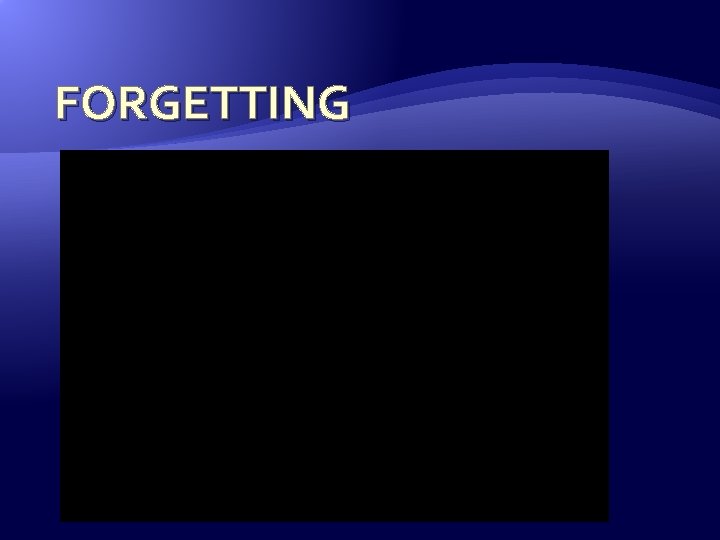FORGETTING 