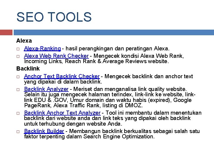 SEO TOOLS Alexa-Ranking - hasil perangkingan dan peratingan Alexa Web Rank Checker - Mengecek