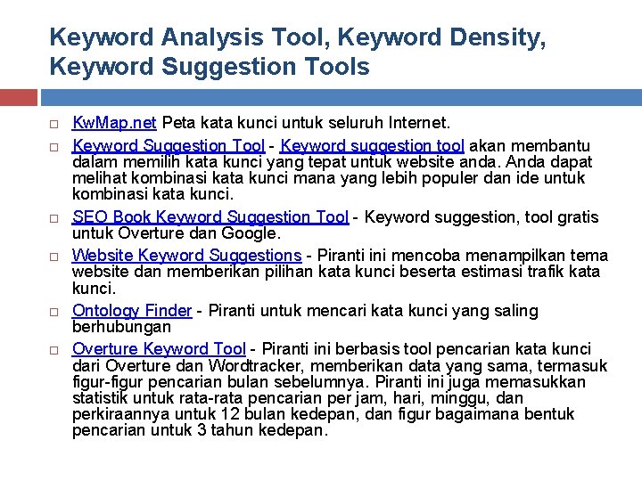 Keyword Analysis Tool, Keyword Density, Keyword Suggestion Tools Kw. Map. net Peta kata kunci