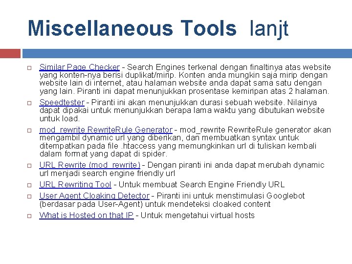 Miscellaneous Tools lanjt Similar Page Checker - Search Engines terkenal dengan finaltinya atas website