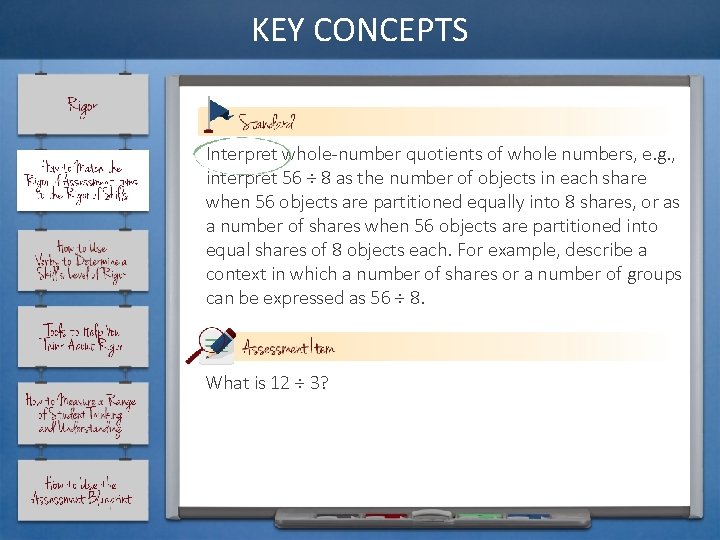 KEY CONCEPTS Interpret whole-number quotients of whole numbers, e. g. , interpret 56 ÷