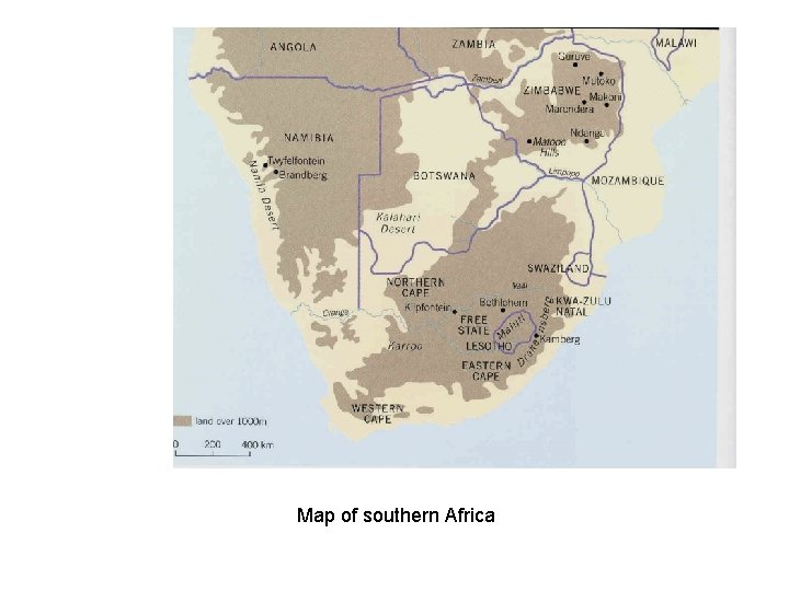 Map of southern Africa Map of southern Africa