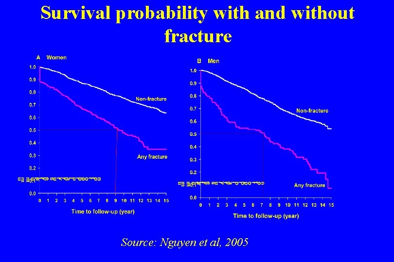 Survival probability with and without fracture Source: Nguyen et al, 2005 