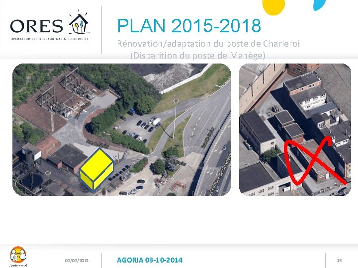 PLAN 2015 -2018 Rénovation/adaptation du poste de Charleroi (Disparition du poste de Manège) 03/03/2021