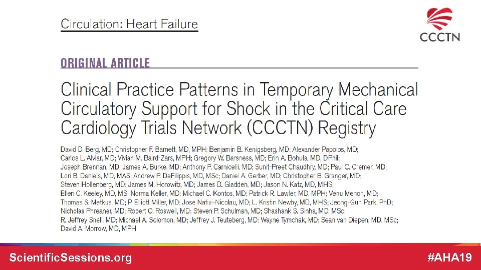 Scientific. Sessions. org #AHA 19 Scientific. Sessions. org #AHA 19