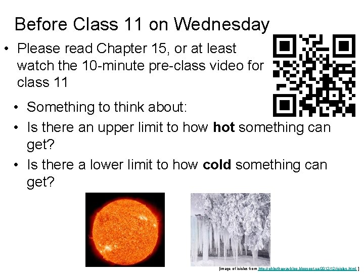 Before Class 11 on Wednesday • Please read Chapter 15, or at least watch