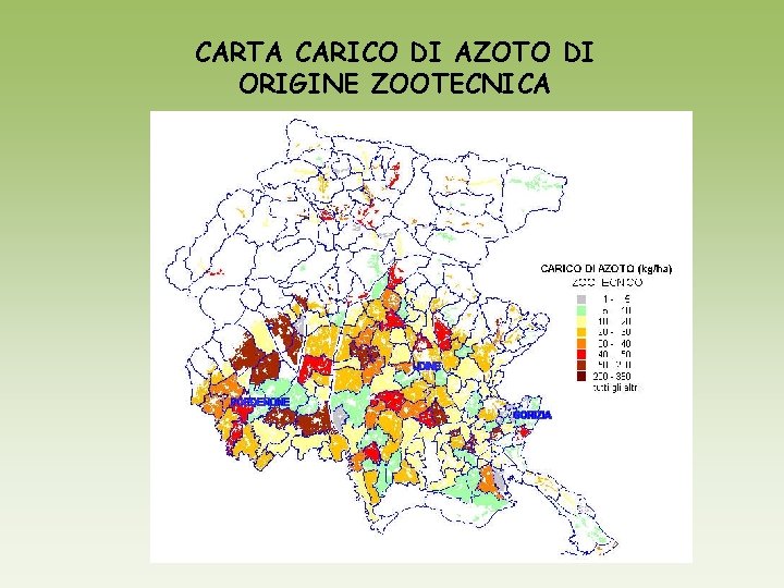 CARTA CARICO DI AZOTO DI ORIGINE ZOOTECNICA CARTA CARICO DI AZOTO DI ORIGINE ZOOTECNICA