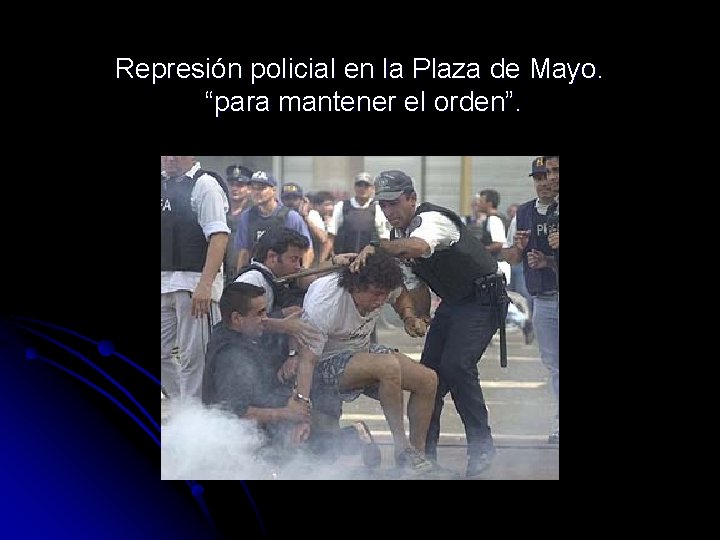 Represión policial en la Plaza de Mayo. “para mantener el orden”. 