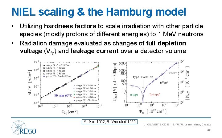 NIEL scaling & the Hamburg model • Utilizing hardness factors to scale irradiation with