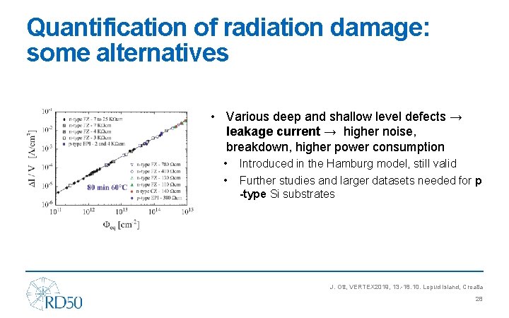 Quantification of radiation damage: some alternatives • Various deep and shallow level defects →