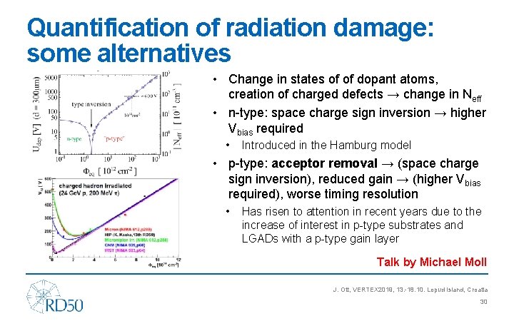 Quantification of radiation damage: some alternatives • Change in states of of dopant atoms,