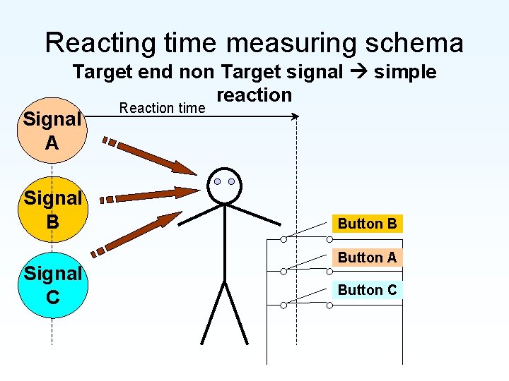 Reacting time measuring schema Target end non Target signal simple reaction Reaction time Signal