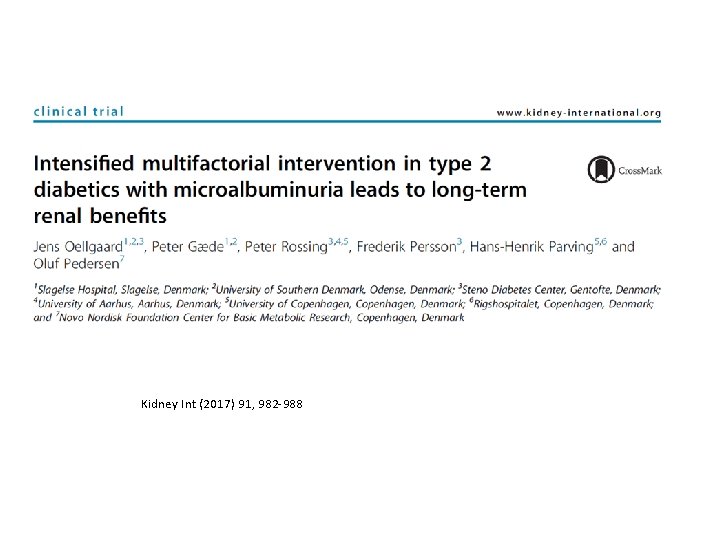 Kidney Int (2017) 91, 982 -988 