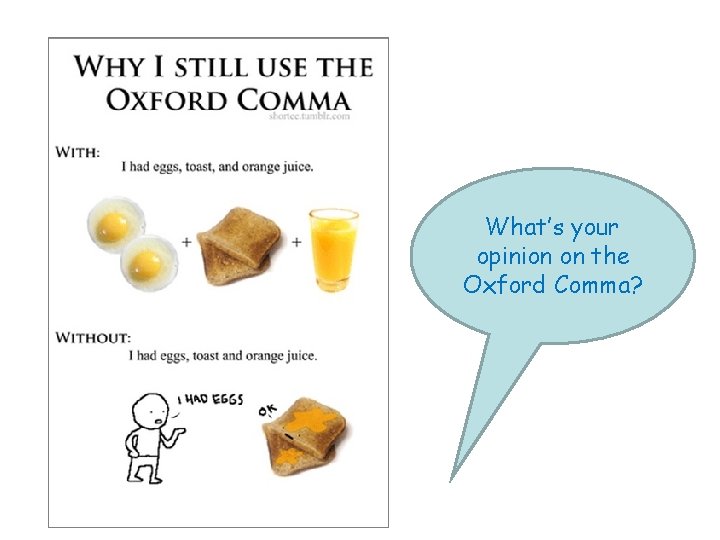 What’s your opinion on the Oxford Comma? 