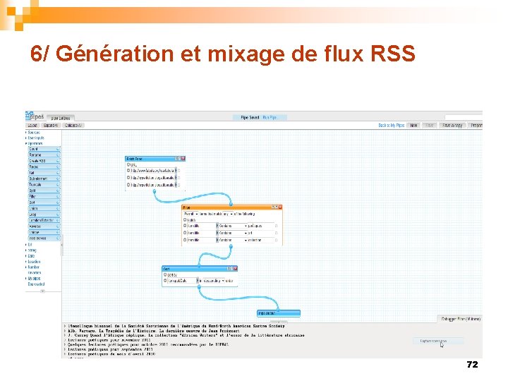 6/ Génération et mixage de flux RSS 72 