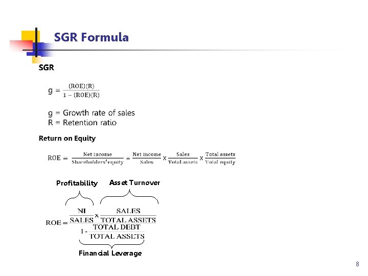 SGR Formula Profitability Asset Turnover Financial Leverage 8 