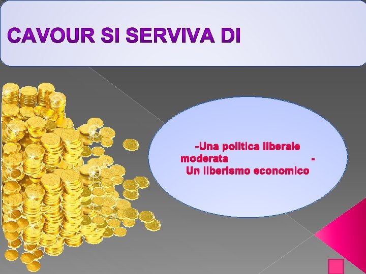 -Una politica liberale moderata Un liberismo economico 