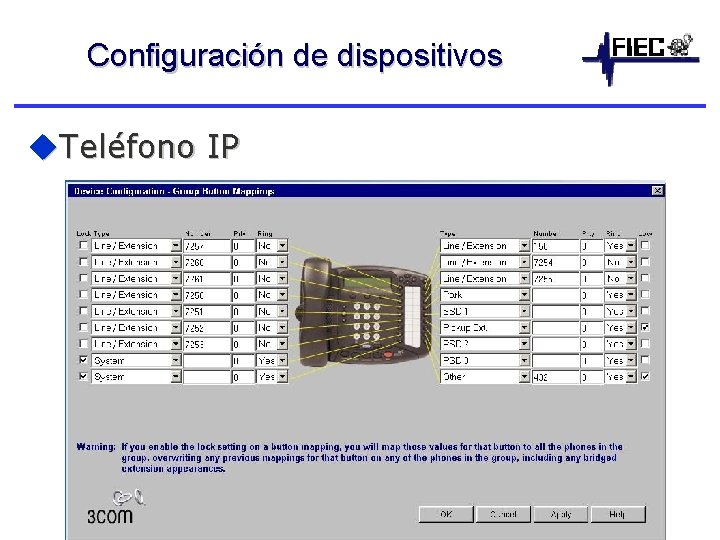 Configuración de dispositivos u. Teléfono IP 