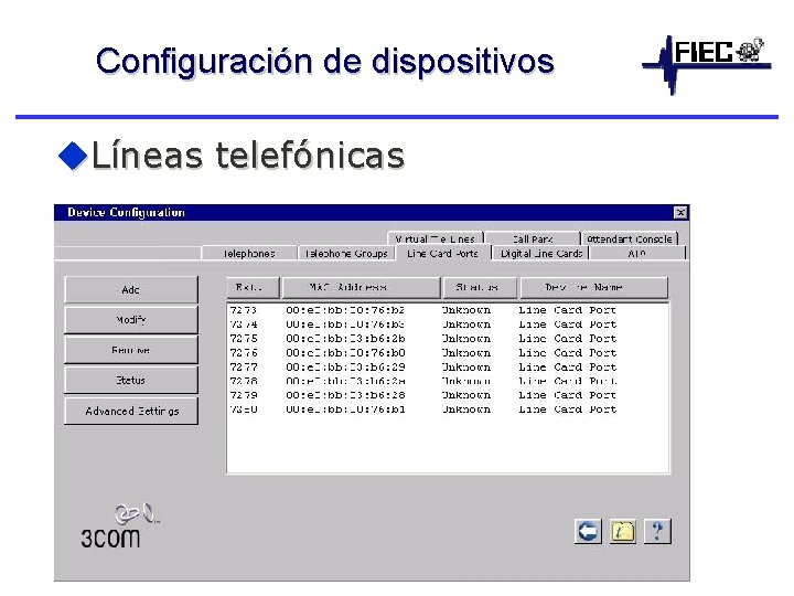 Configuración de dispositivos u. Líneas telefónicas 