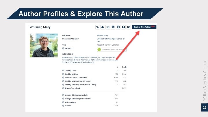 William S. Hein & Co. , Inc. Author Profiles & Explore This Author 13