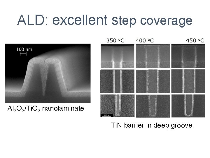 ALD: excellent step coverage Al 2 O 3/Ti. O 2 nanolaminate Ti. N barrier