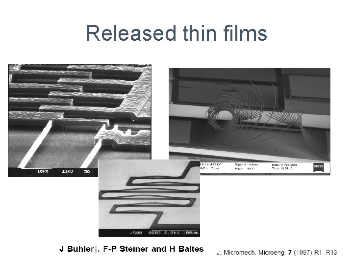 Released thin films 