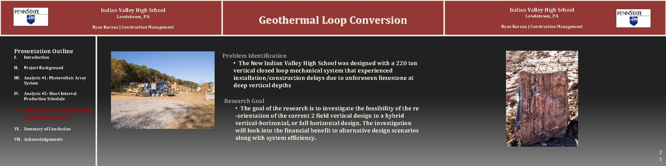 Indian Valley High School Lewistown, PA Ryan Korona | Construction Management Presentation Outline I. Indian Valley High School Lewistown, PA Ryan Korona | Construction Management Presentation Outline I.