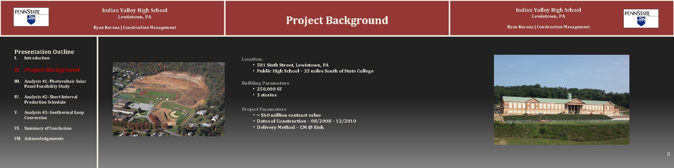 Indian Valley High School Lewistown, PA Ryan Korona | Construction Management Indian Valley High Indian Valley High School Lewistown, PA Ryan Korona | Construction Management Indian Valley High