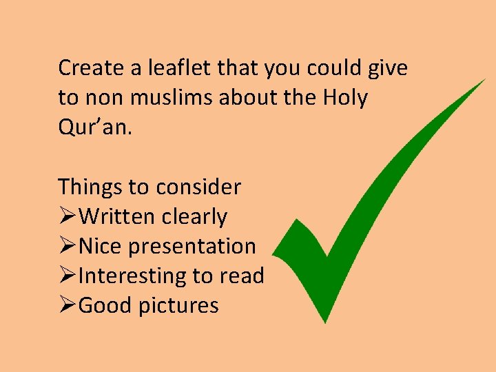 Create a leaflet that you could give to non muslims about the Holy Qur’an.